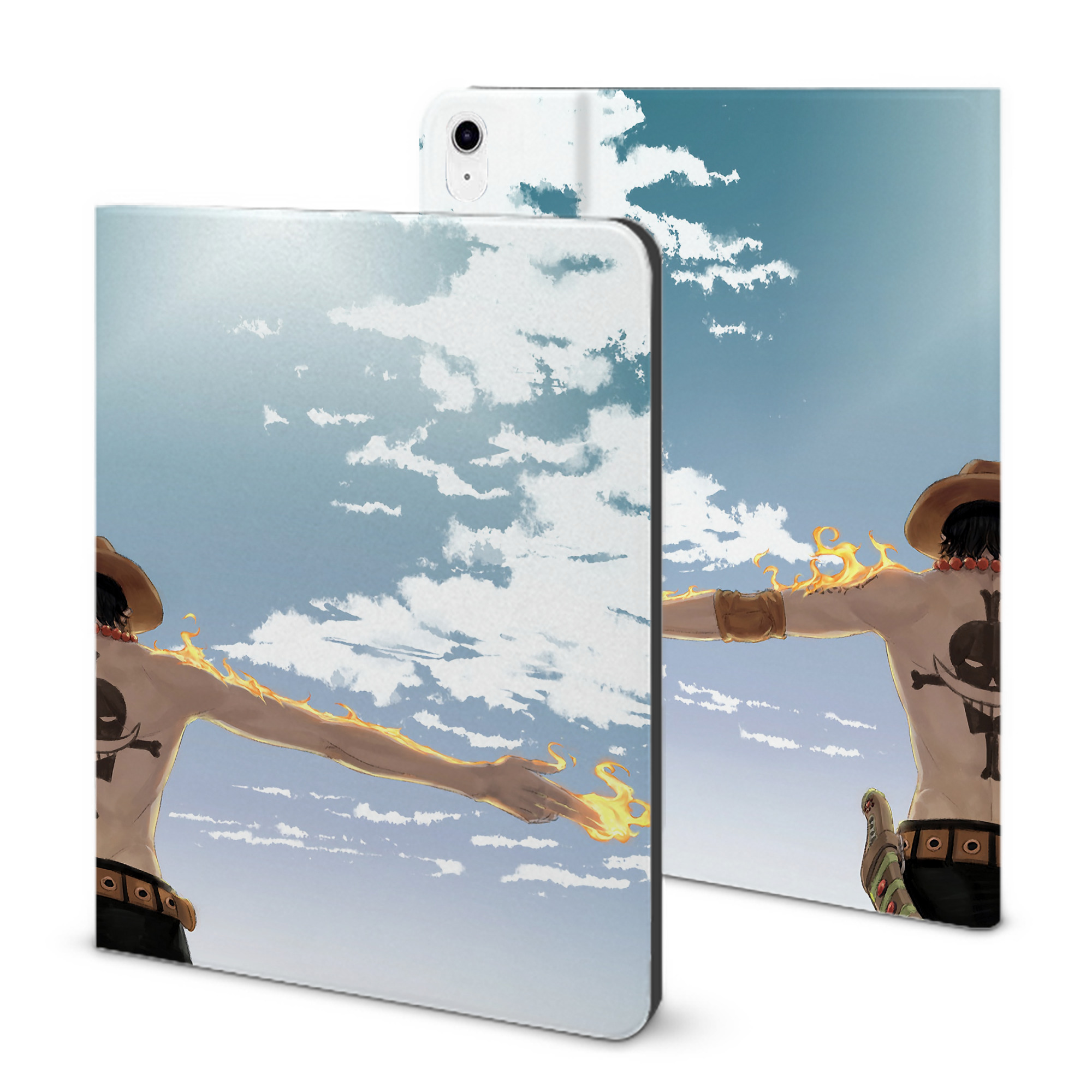 （画像用） ワンピース ONE PIECE IPad ケース ブック型 PUレザー TPU 耐衝撃 軽量 薄型 ペン収納なし 全面保護 IPad 各モデル対応